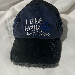 Navy and‎ Black Embroidered Cap